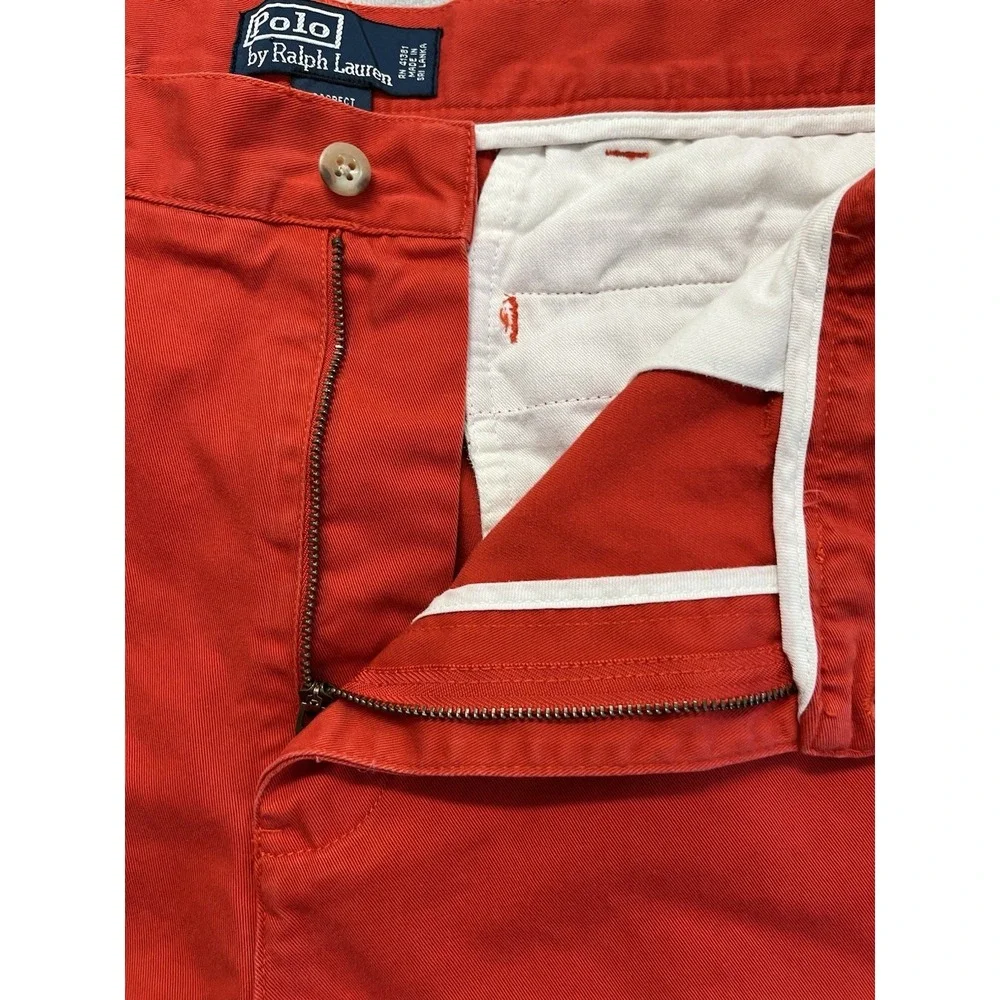 Polo Ralph Lauren Prospect Short Men 34 Red Chino Classic Flat Front 9'' Inseam